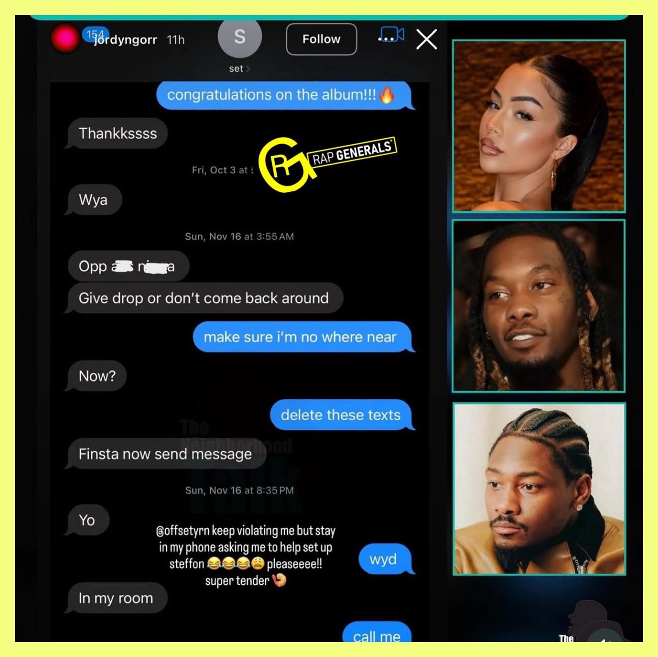 Rap Generals - Instagram Model Claims Offset Wanted Her To... | Facebook