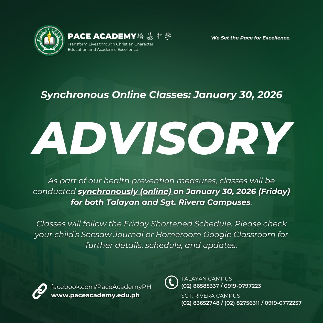 Pace Academy - #PaceAdvisory | 📢 IMPORTANT HEALTH ADVISORY... | Facebook