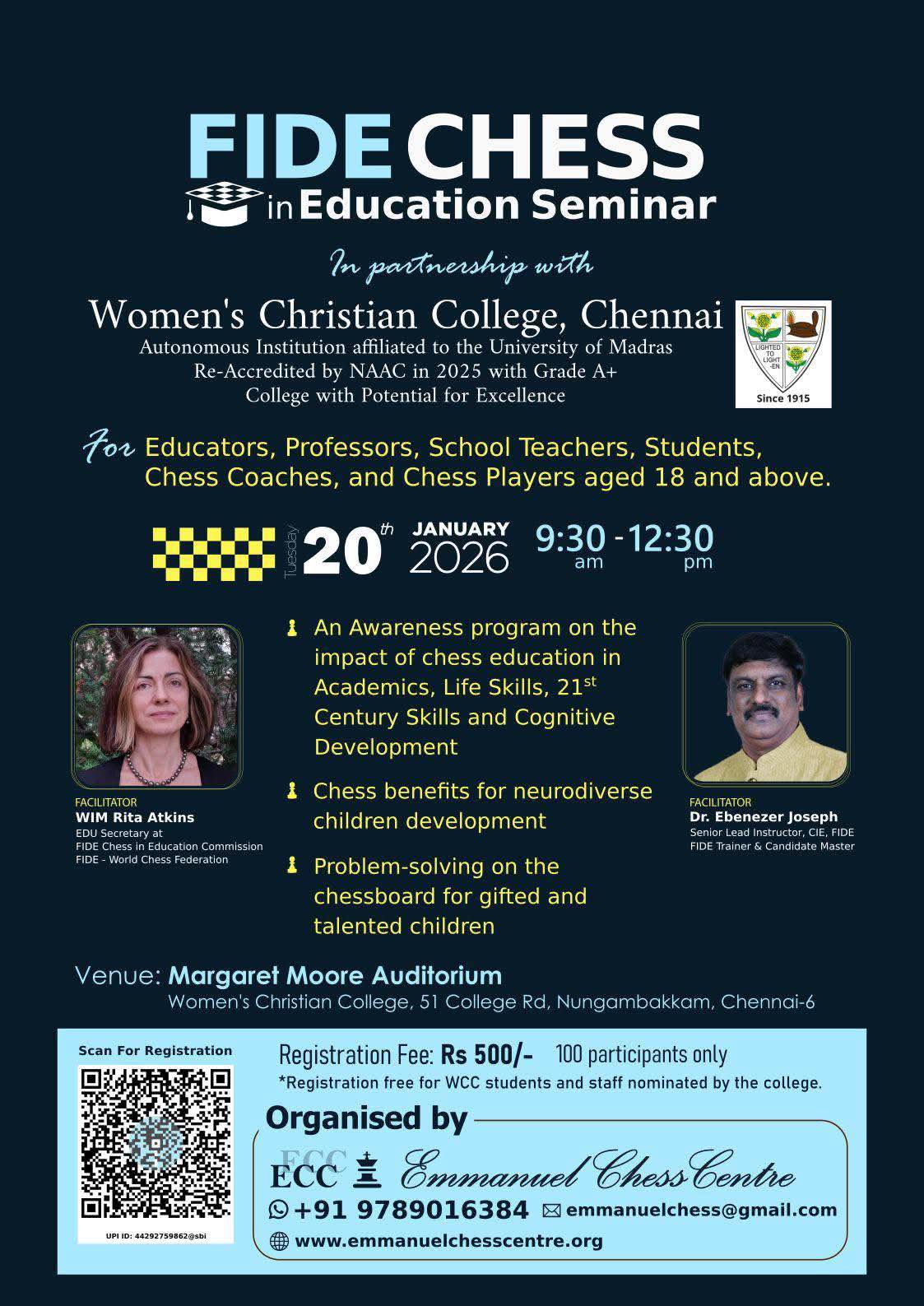 Chess - ♟️📚 FIDE Chess in Education Seminar – Chennai, India 🇮🇳 The ...