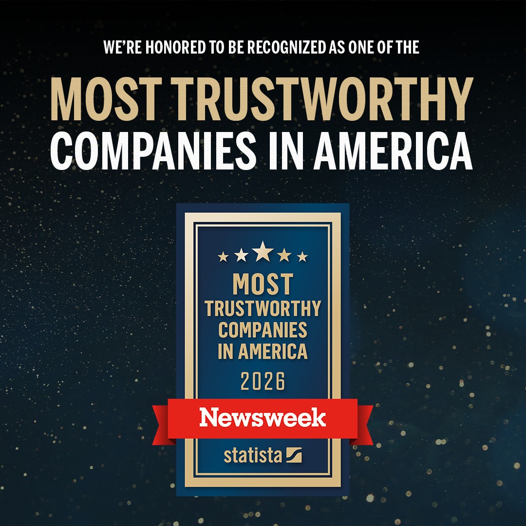 We are proud to again be named one of America's Most Trustworthy