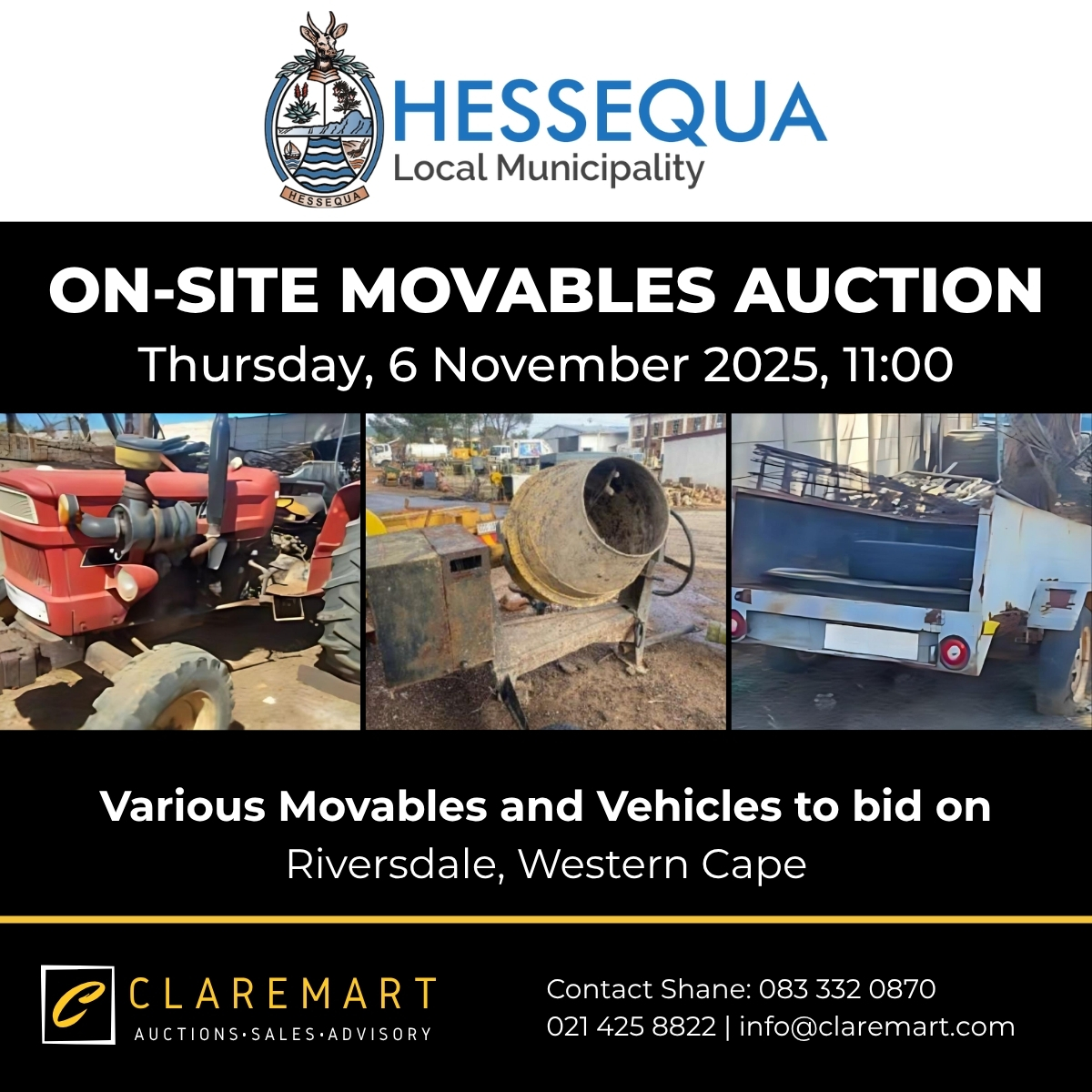 Claremart Group - ON-SITE MOVABLES AUCTION 6 NOVEMBER 2025... | Facebook