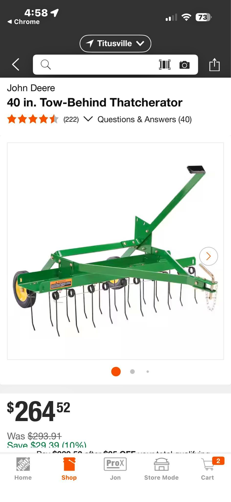 John Deere 40 in. Tow-Behind Thatcherator - Garden Tools & Equipment ...