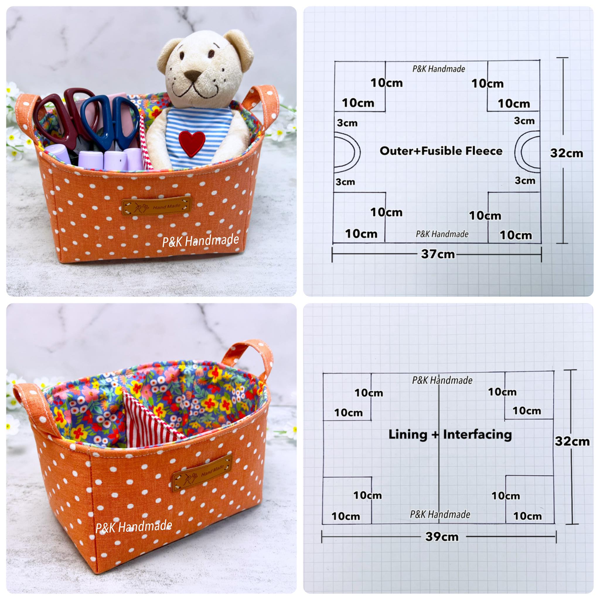P&K - Sewing Ideas🧵Fabric Basket🧡 #diy #fblifestyle #handmade #crafts # ...