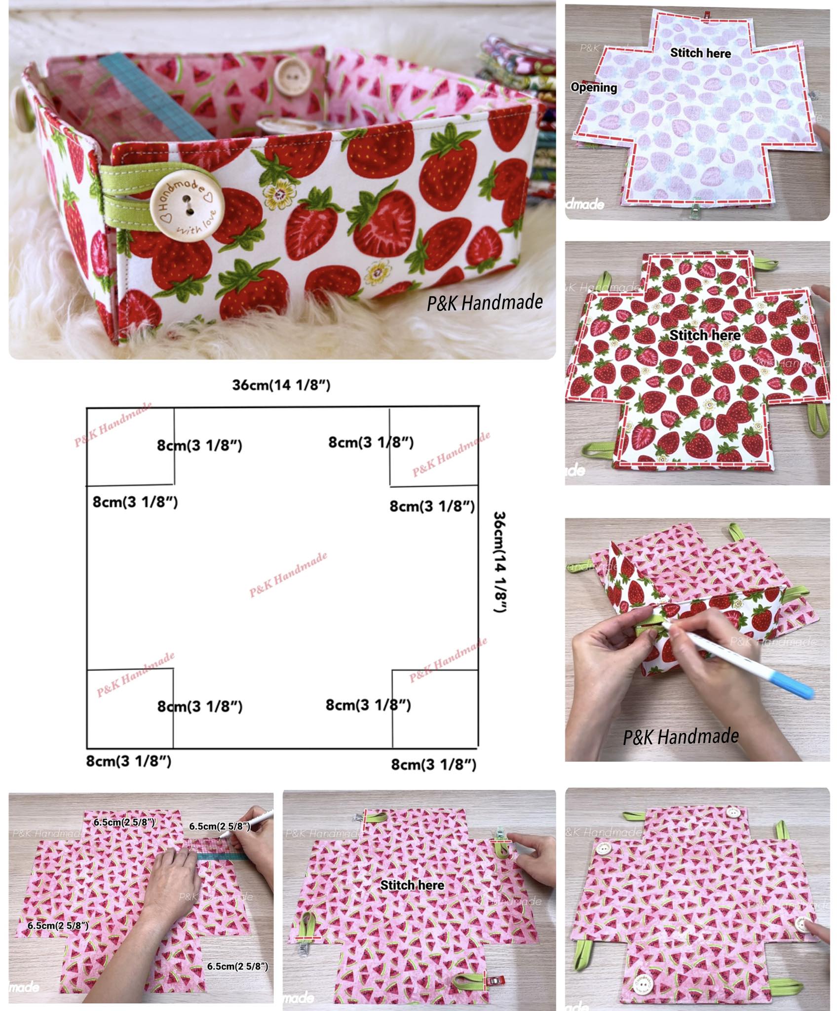 P&K - Sewing Ideas🧵Fabric Basket♥️ #diy #fblifestyle #handmade #crafts ...