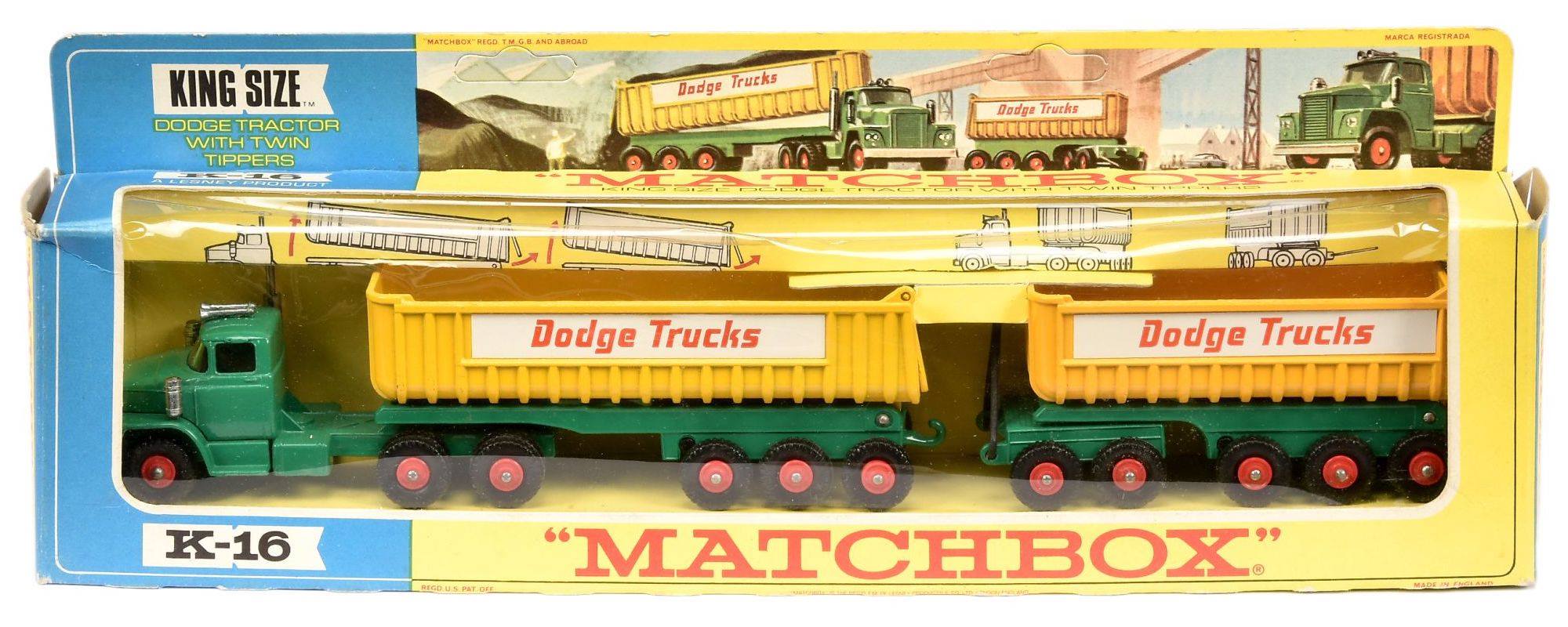 Matchbox - Matchbox King Size K-16 Dodge Tractor with Twin Tippers