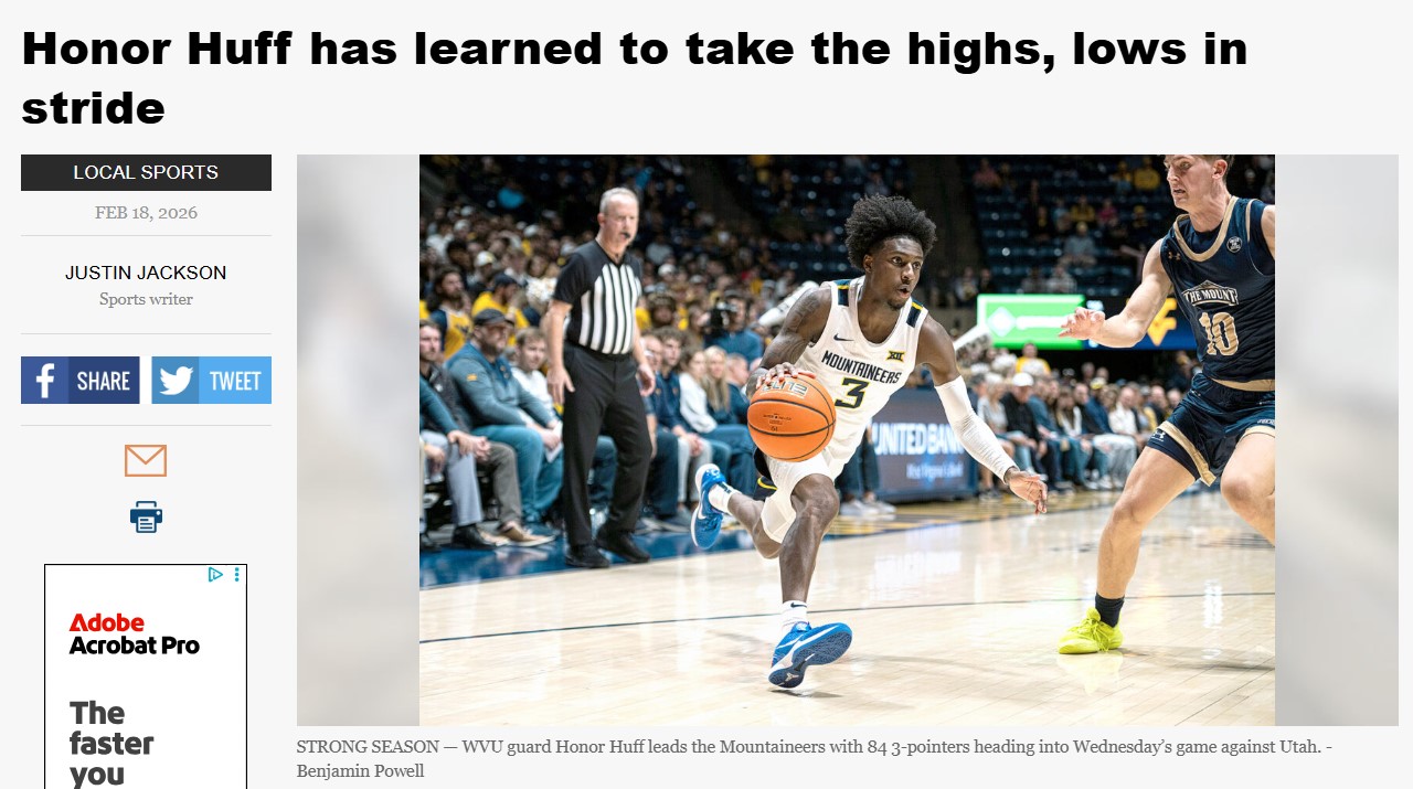 Herald-Star, - There was a time, WVU guard Honor Huff admits, when a ...