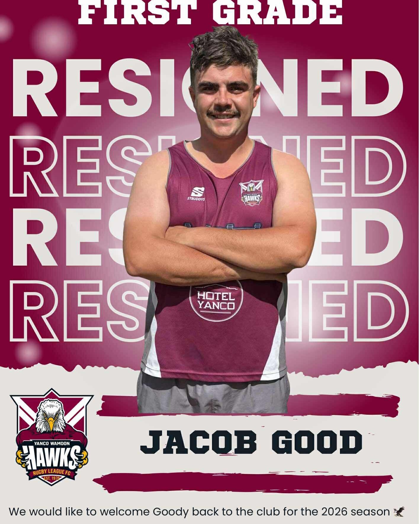 📣 PLAYER RE-SIGNING | 2025... - Yanco-Wamoon Hawks RLFC | Facebook