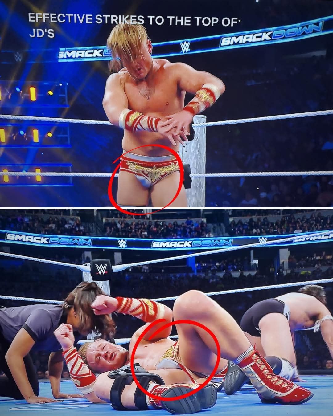 WWE wrestler's wardrobe malfunction on Raw