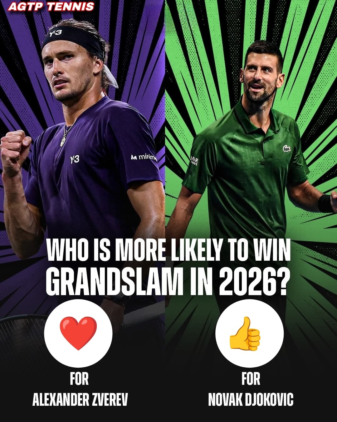 AGTP - 2026 Grand Slam debate: Alexander Zverev vs Novak Djokovic🔥 # ...