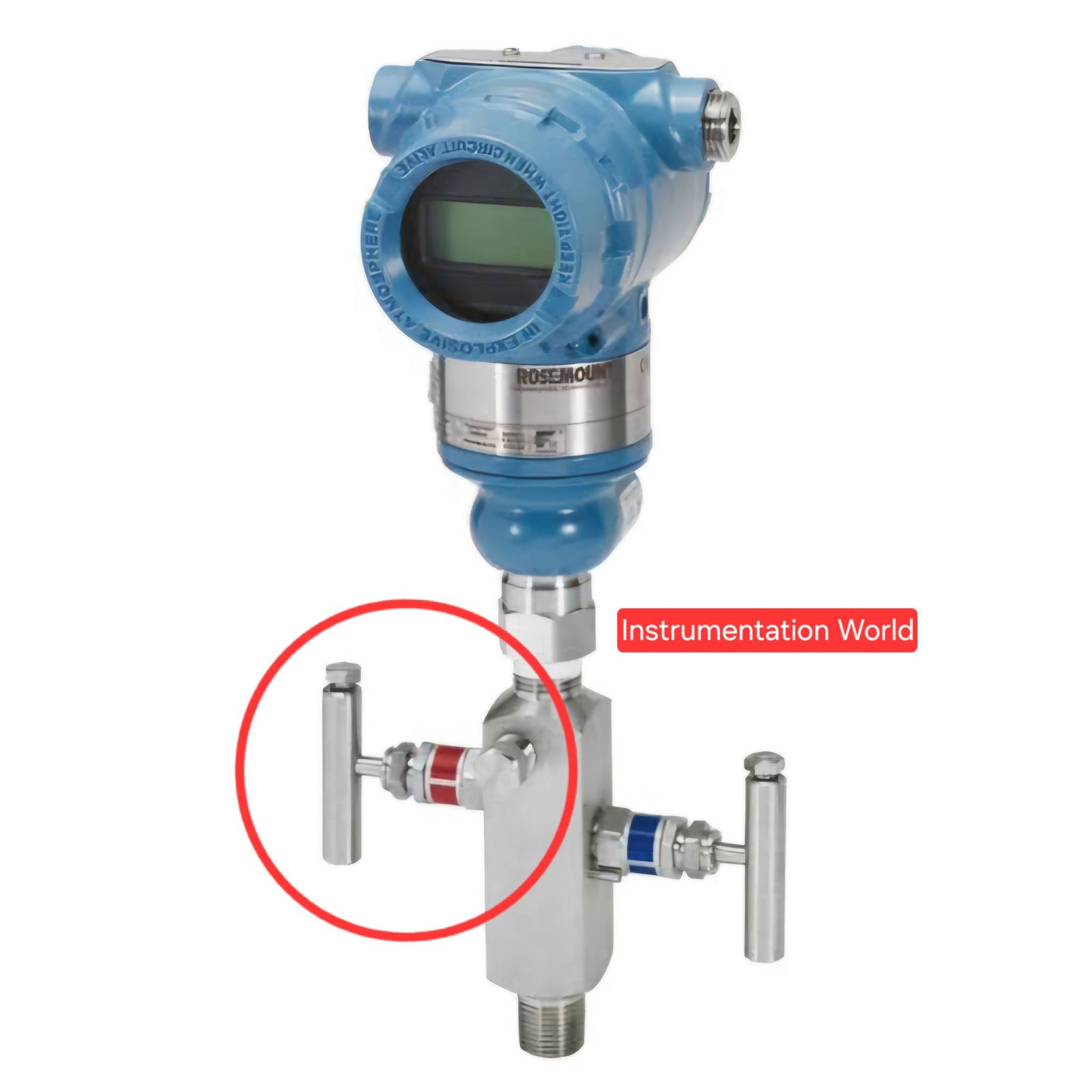 Instrumentation - On the pressure transmitter assembly shown, the red ...