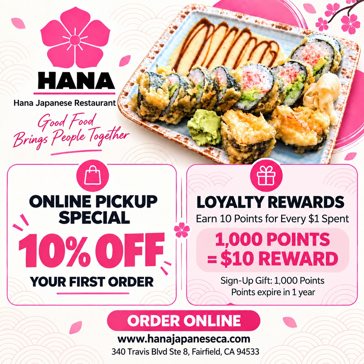 Hana Japanese Restaurant | Fairfield CA
