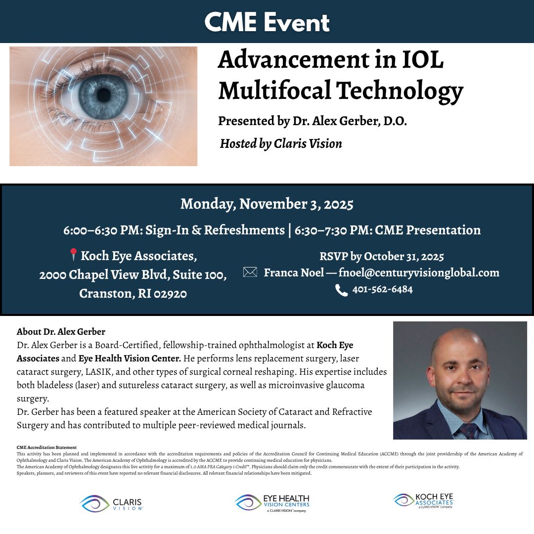 Koch - 👁️ CME Event: Advancement in IOL Multifocal Technology Join us ...