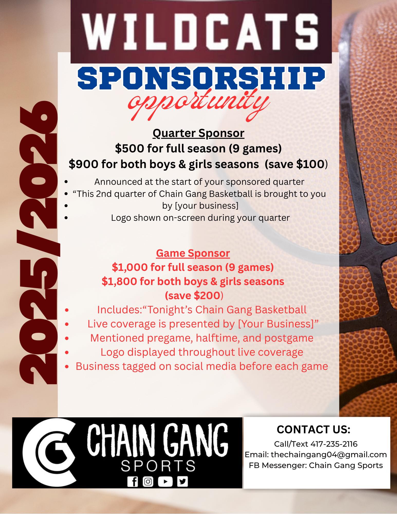 Chain - 🏀 2025/26 Sponsorship Opportunity! 🏀 Want to get your business ...