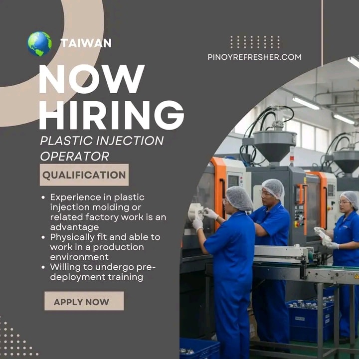 PINOY - 🇹🇼 Urgent Hiring: Plastic Injection Operators for Rubber ...