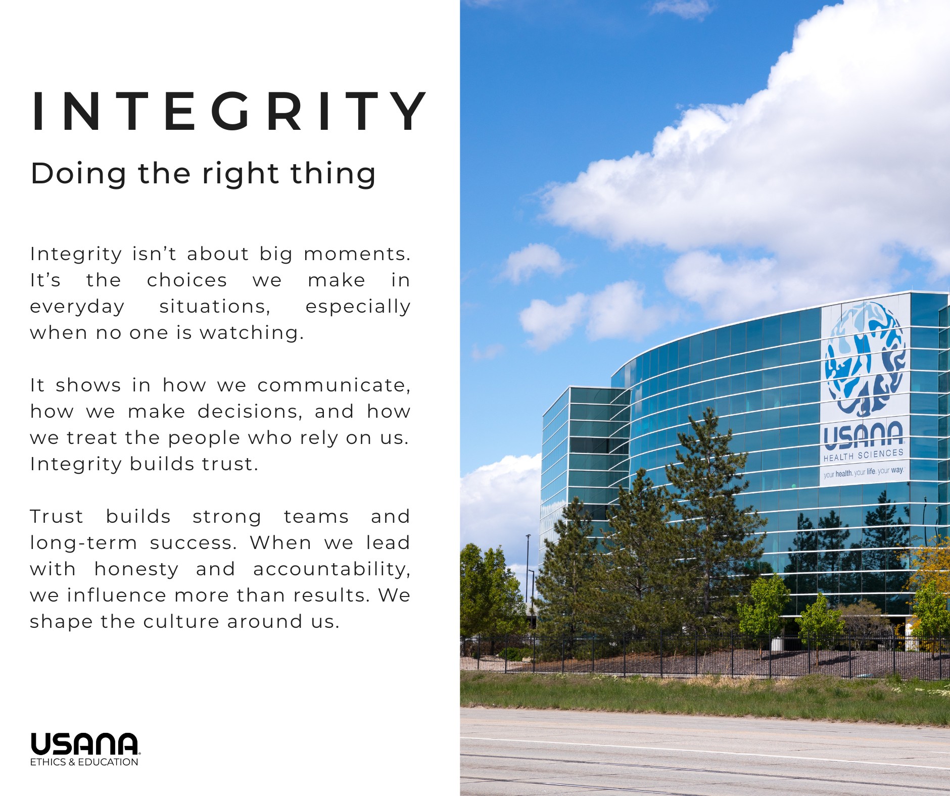 USANA - Integrity is one of USANA’s core values, and the foundation of ...