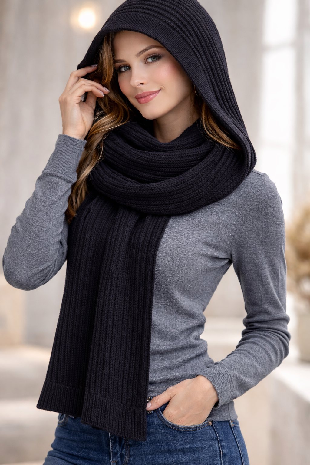 Wrap it. Hood it. Love it. 🤍 Heavy Scarf Hoodie 💥 NOW 7$ ONLY