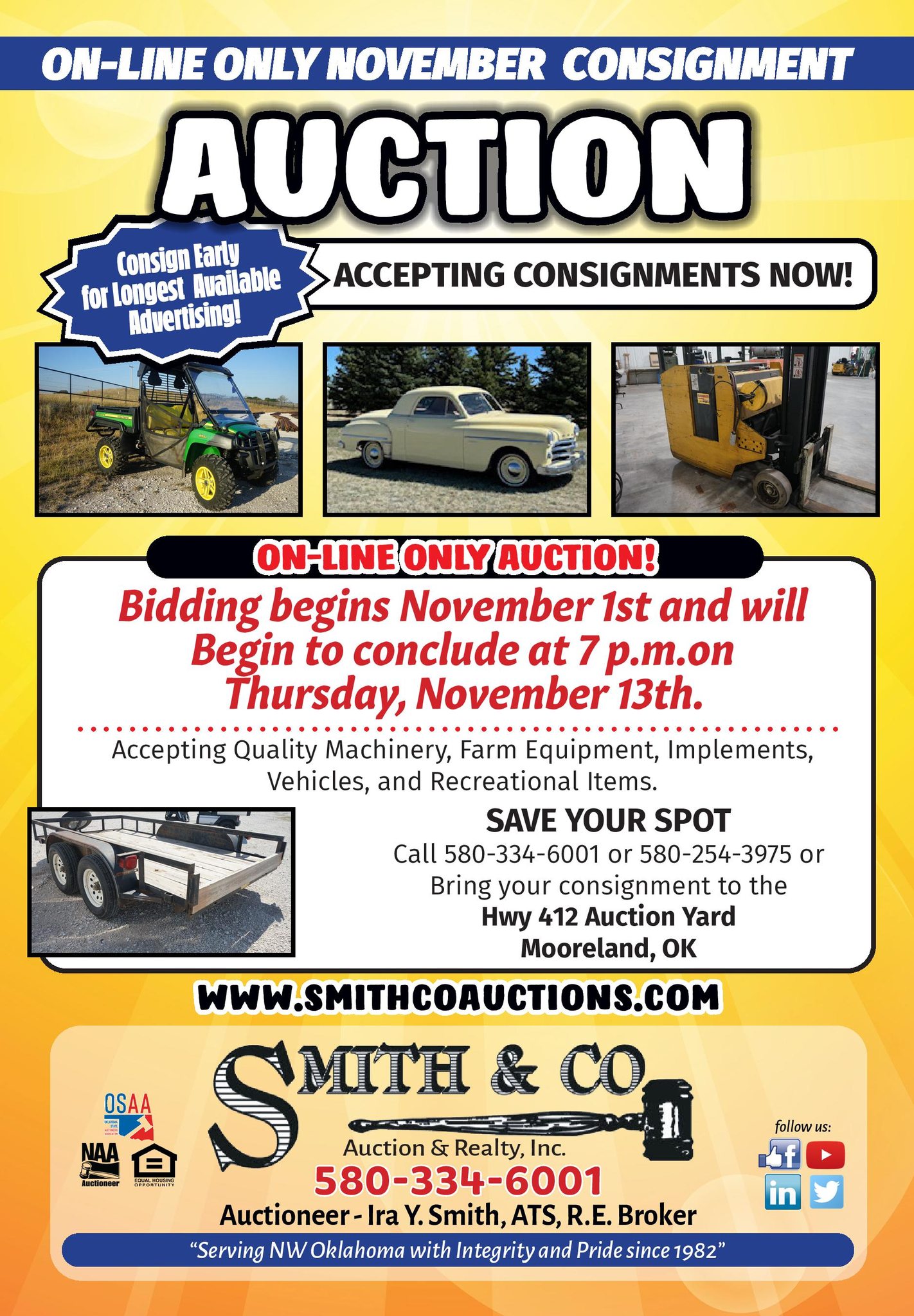 ACCEPTING CONSIGNMENTS... - Smith & Co. Auction & Realty, Inc | Facebook