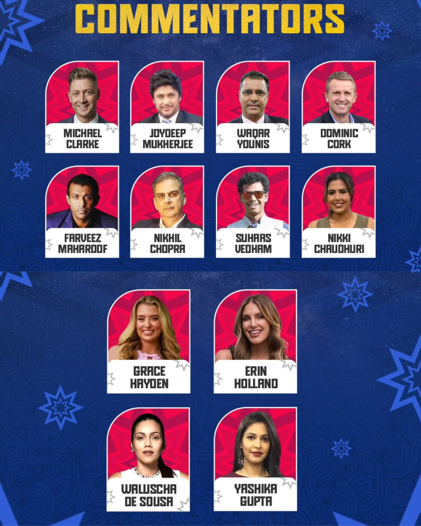 Troll - Commentary panel and presenters for the Hong Kong Sixes — would ...