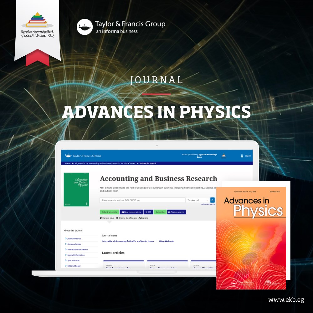 تنشر دورية Advances in... - Egyptian Knowledge Bank- EKB | Facebook