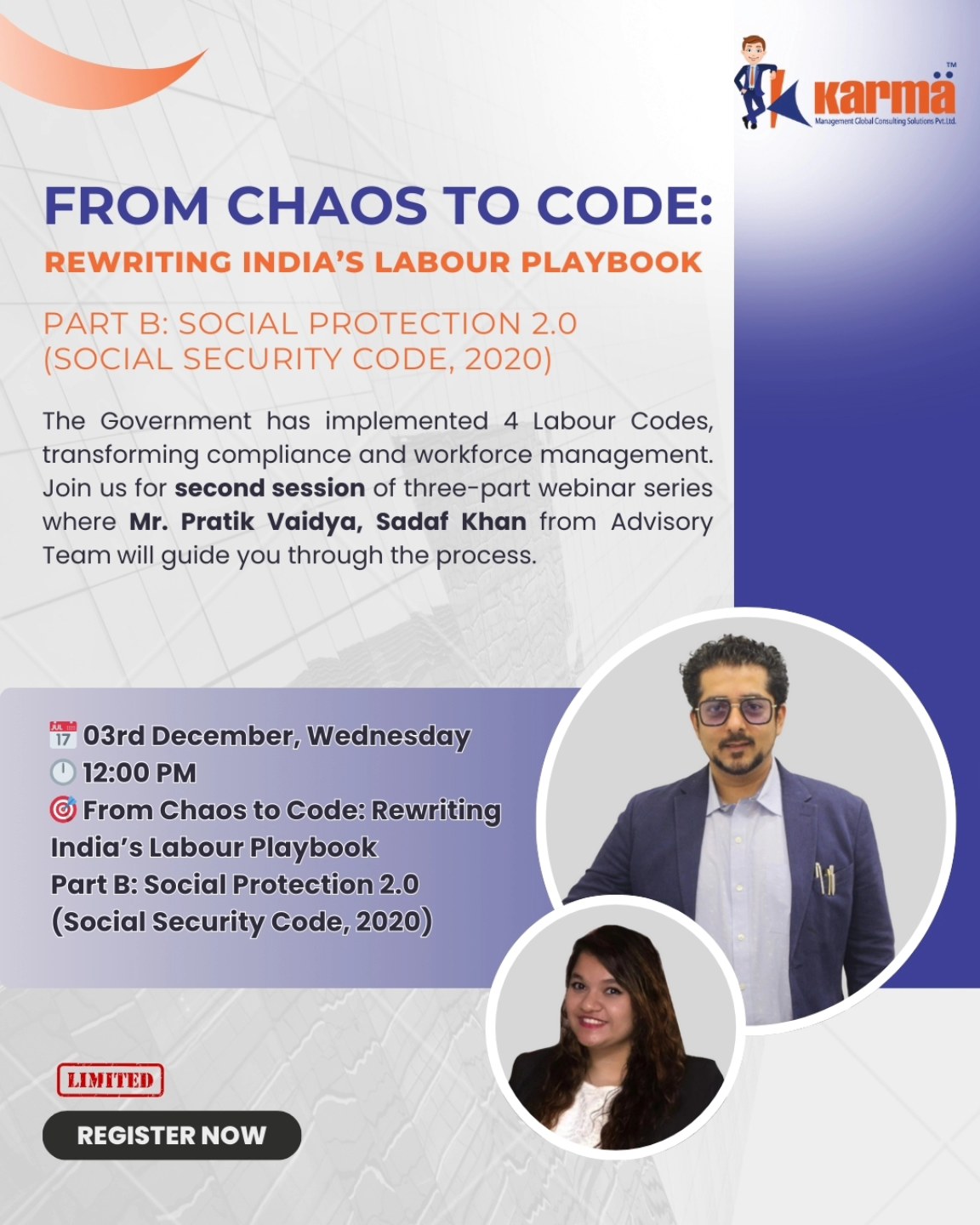 Karma - 📢 Webinar Alert: Are You Ready for India’s New Labour Codes ...