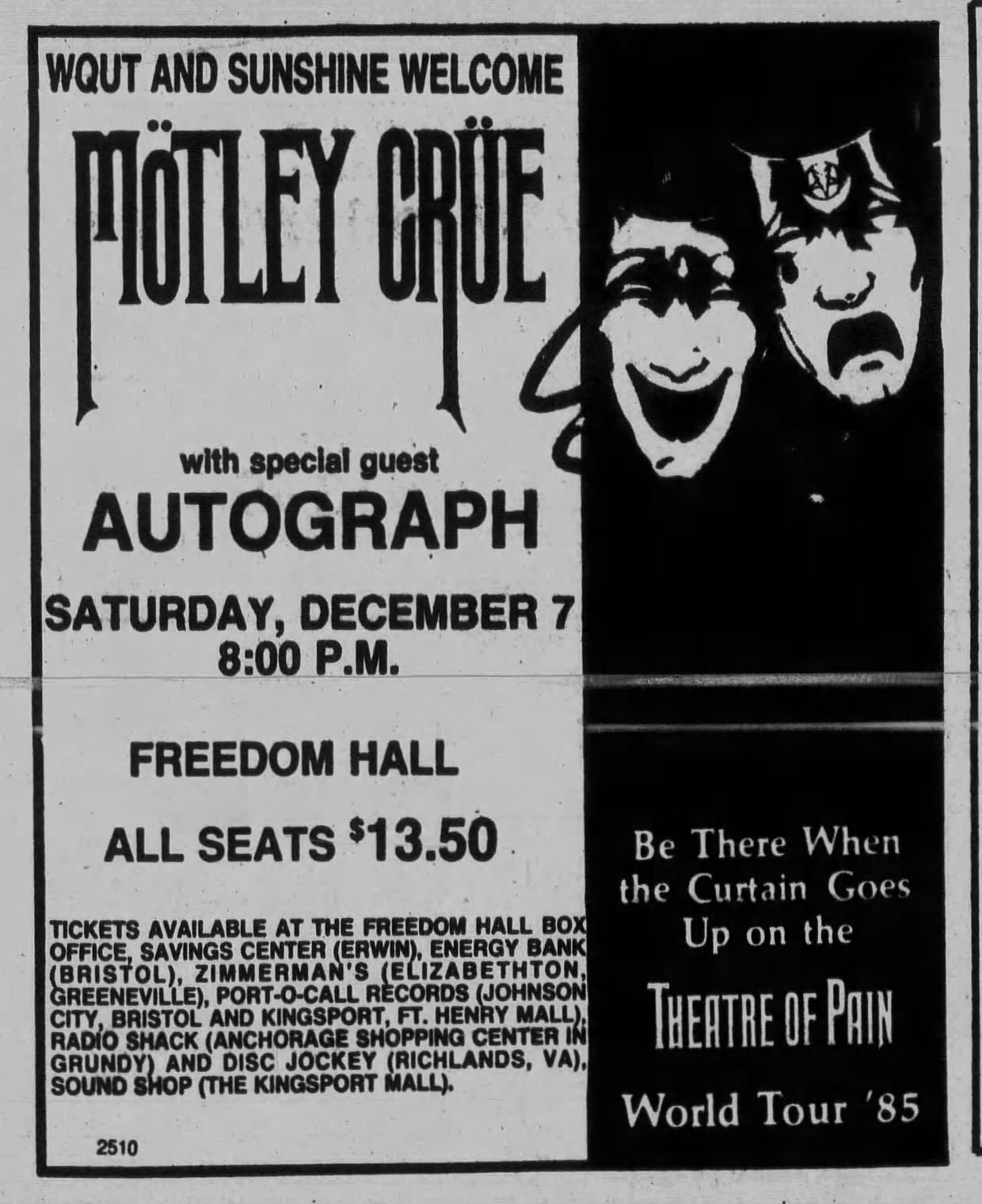 Motley Crue's Theatre of Pain tour at Lloyd Noble Center