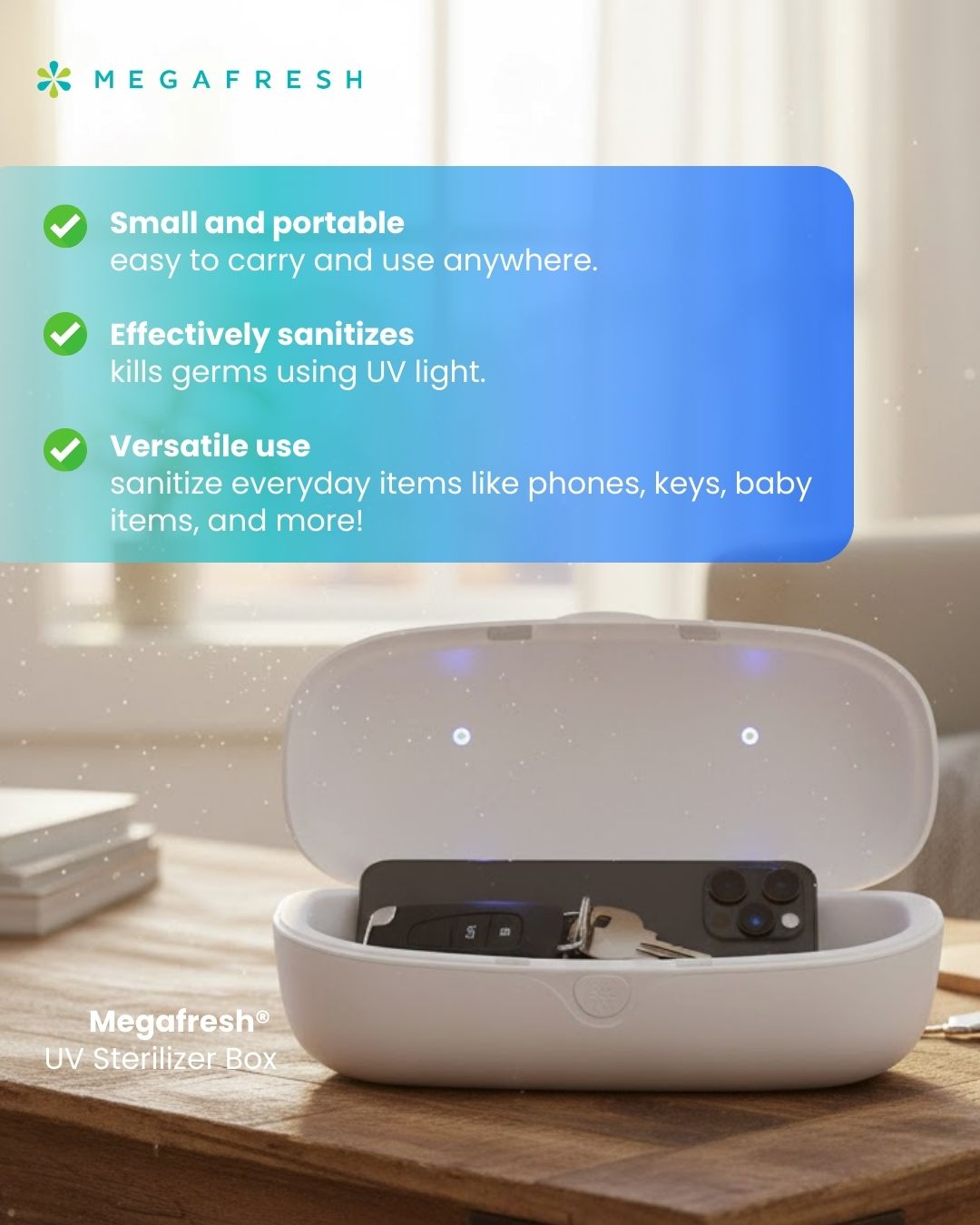 Megafresh - Portable, effective, and powerful. 🛡️ The Megafresh® UV ...