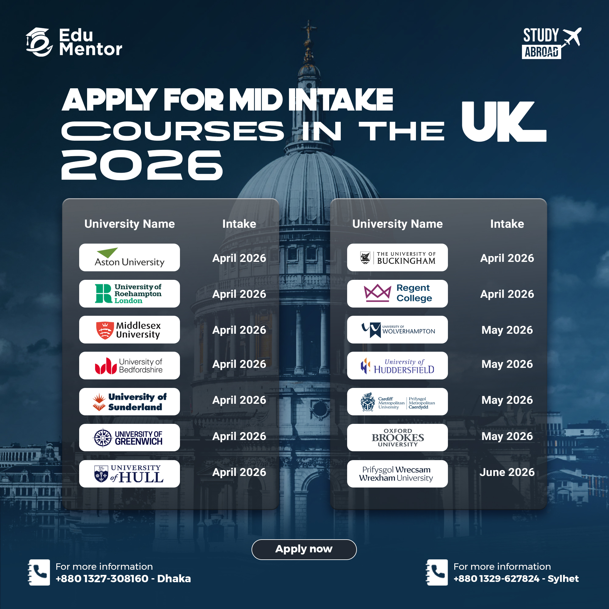 Edu Mentor - 🇬🇧 UK Mid-Intake 2026 Is Now Open! 🇬🇧... | Facebook