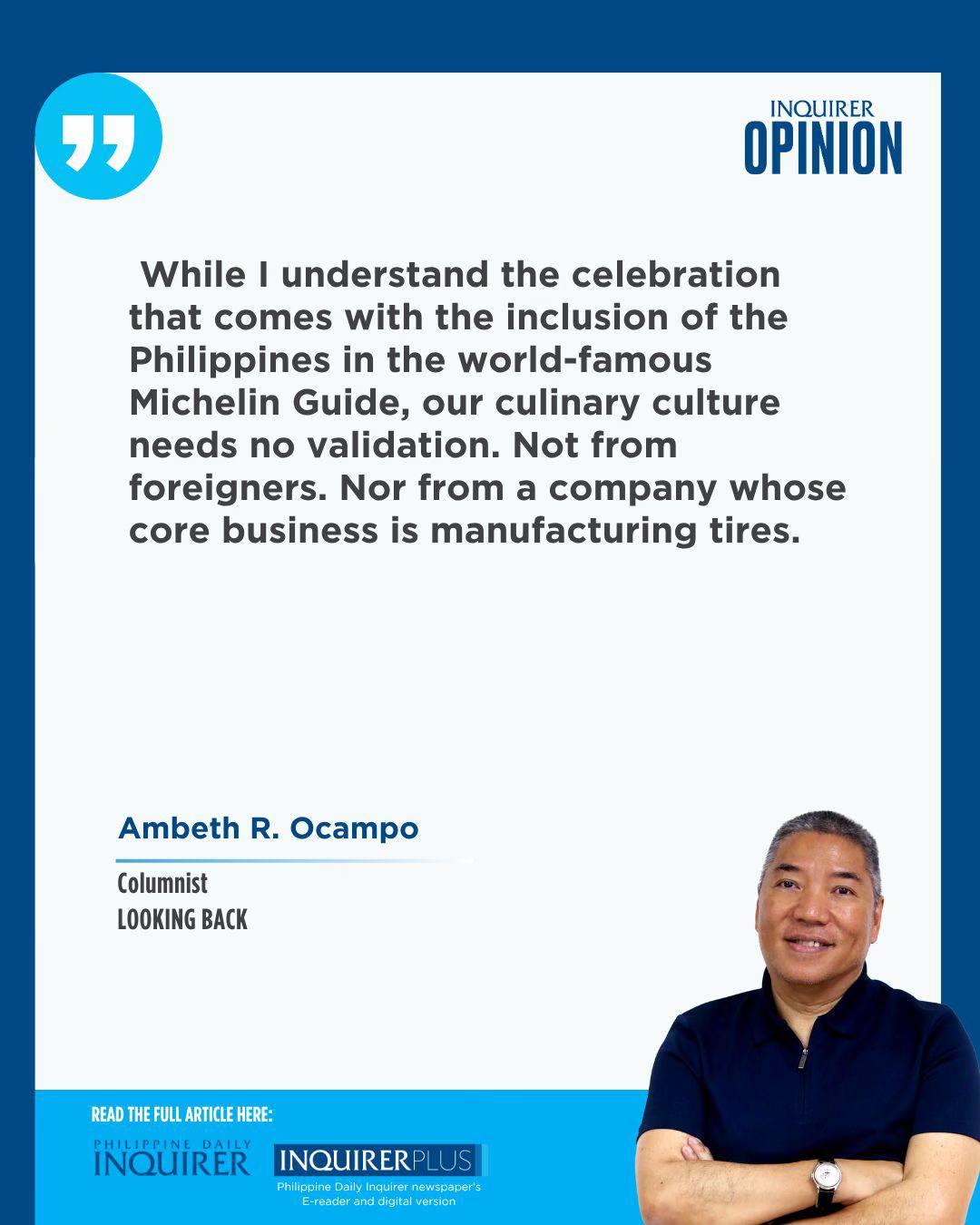 My Inquirer column today on Pinoy... - Ambeth R. Ocampo | Facebook