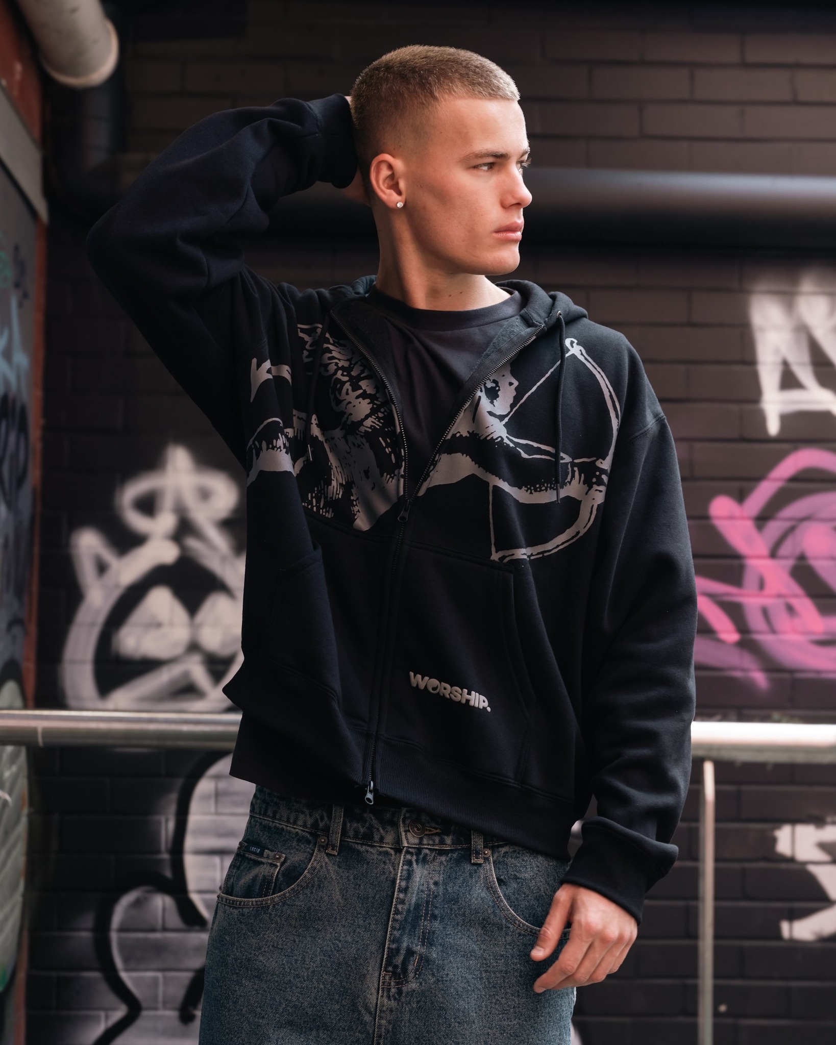 Hoodie + denim = ALWAYS works ? Tap to cop the Worship Supplies 