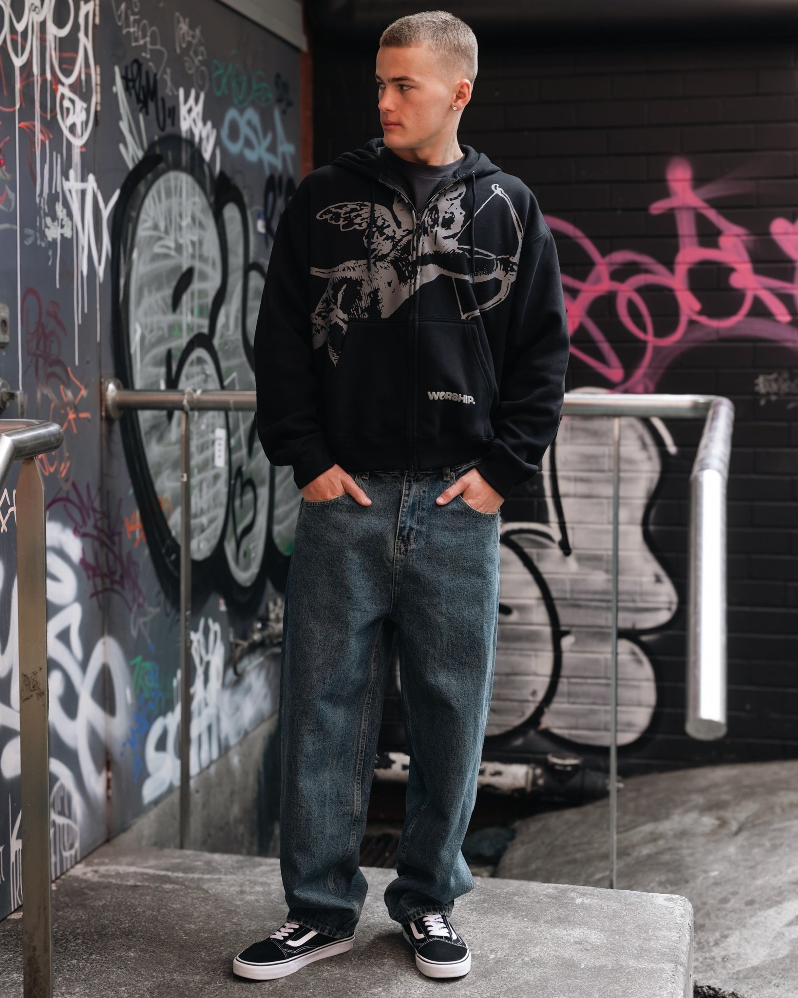 Hoodie + denim = ALWAYS works ? Tap to cop the Worship Supplies 