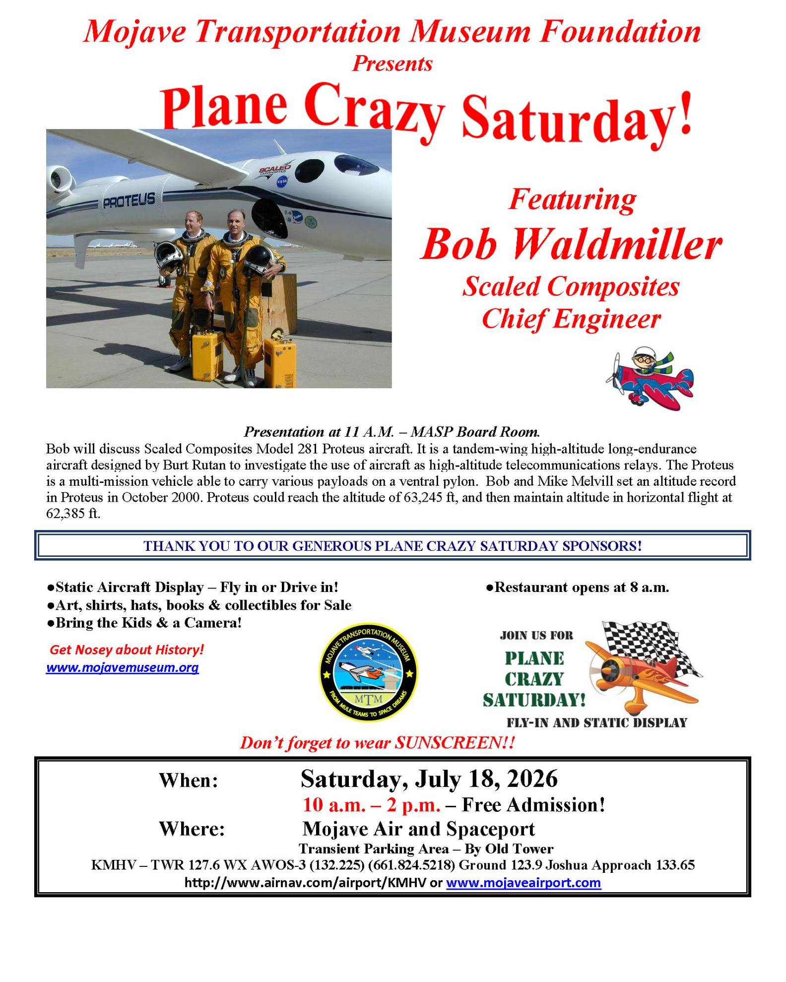 Get ready for Plane Crazy Saturday! Join us Saturday, July 18