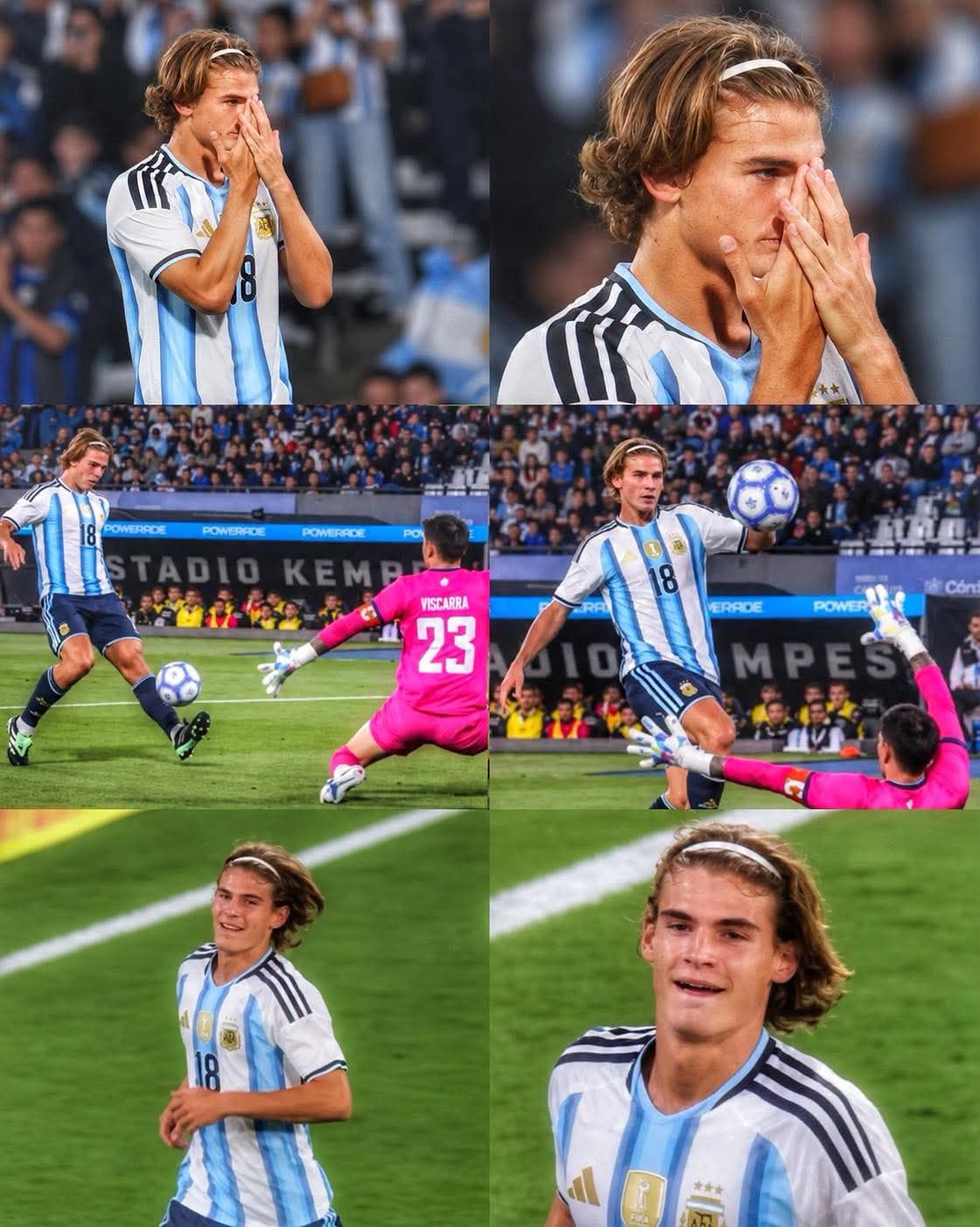 Nico Paz con la camiseta de Argentina con el dorsal número 18