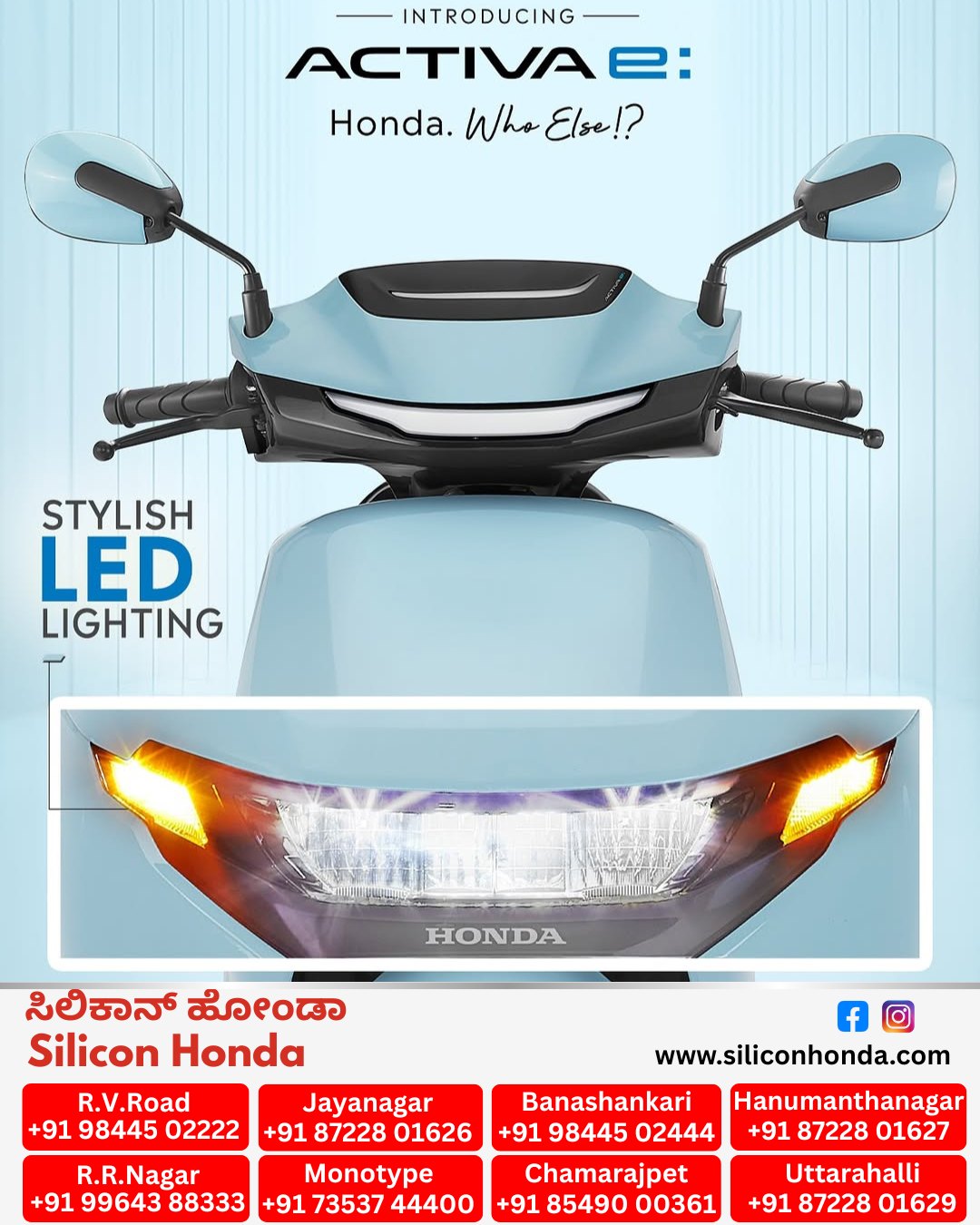 may With its stylish LED lighting, the Honda Activa e: not only