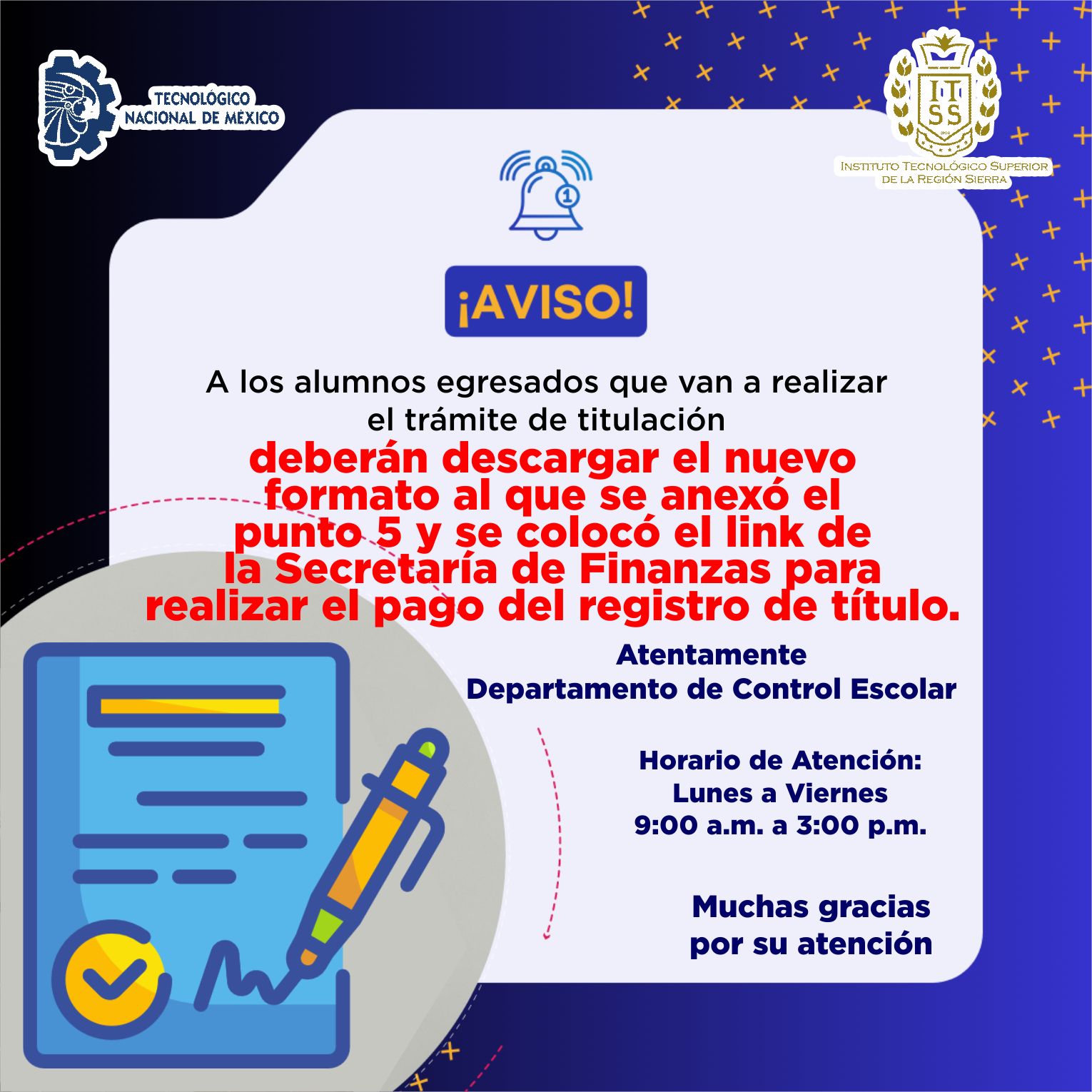 TECNM - Aviso Importante para Egresadas y Egresados A todos los alumnos ...