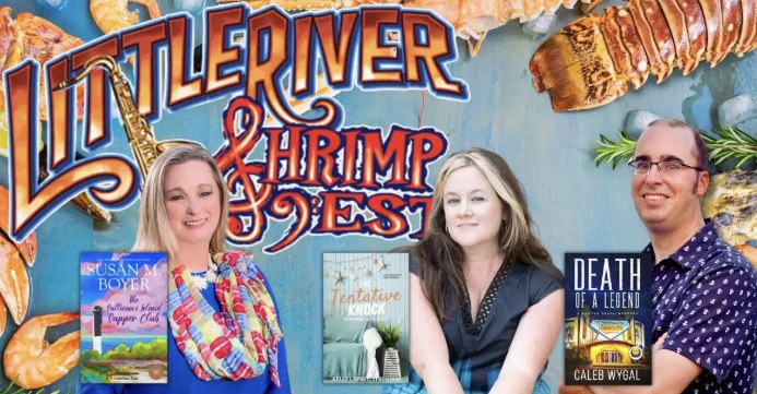 Authors Susan M. Boyer and Caleb Wygal at the Little River ShrimpFest!