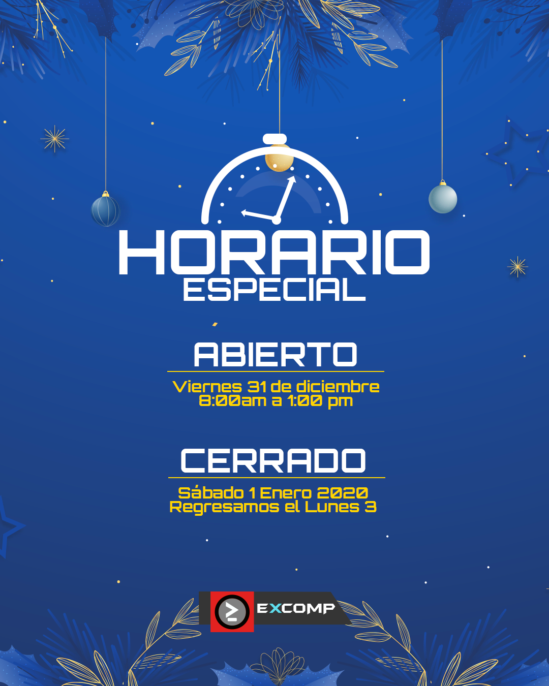 Excomp - Te compartimos nuestros horarios de atención para...