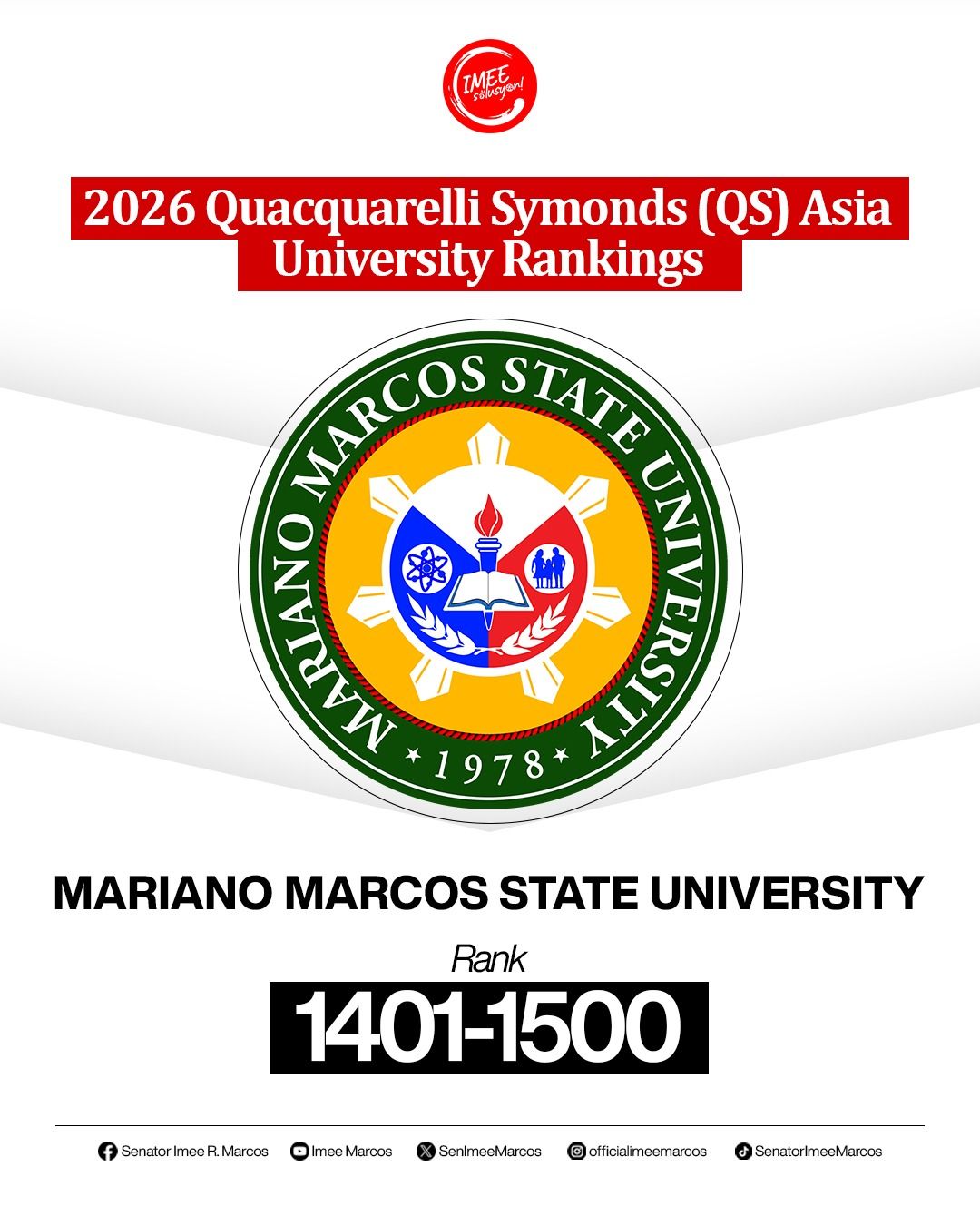 Senator Imee R. Marcos added a... - Senator Imee R. Marcos