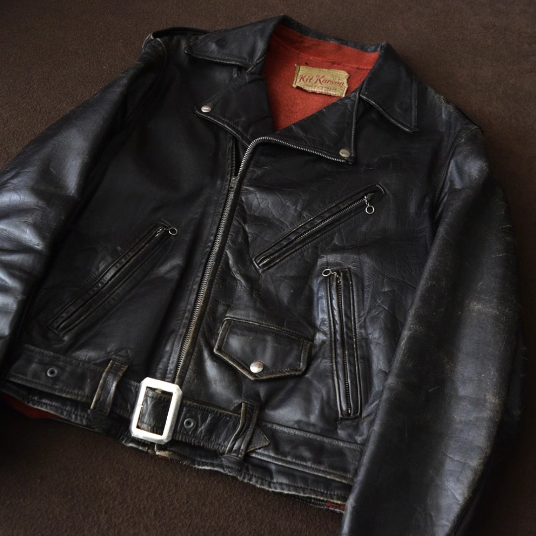 Now on sale! 40s-50s Kit Karson Horsehide Motorcycle Jacket. Size