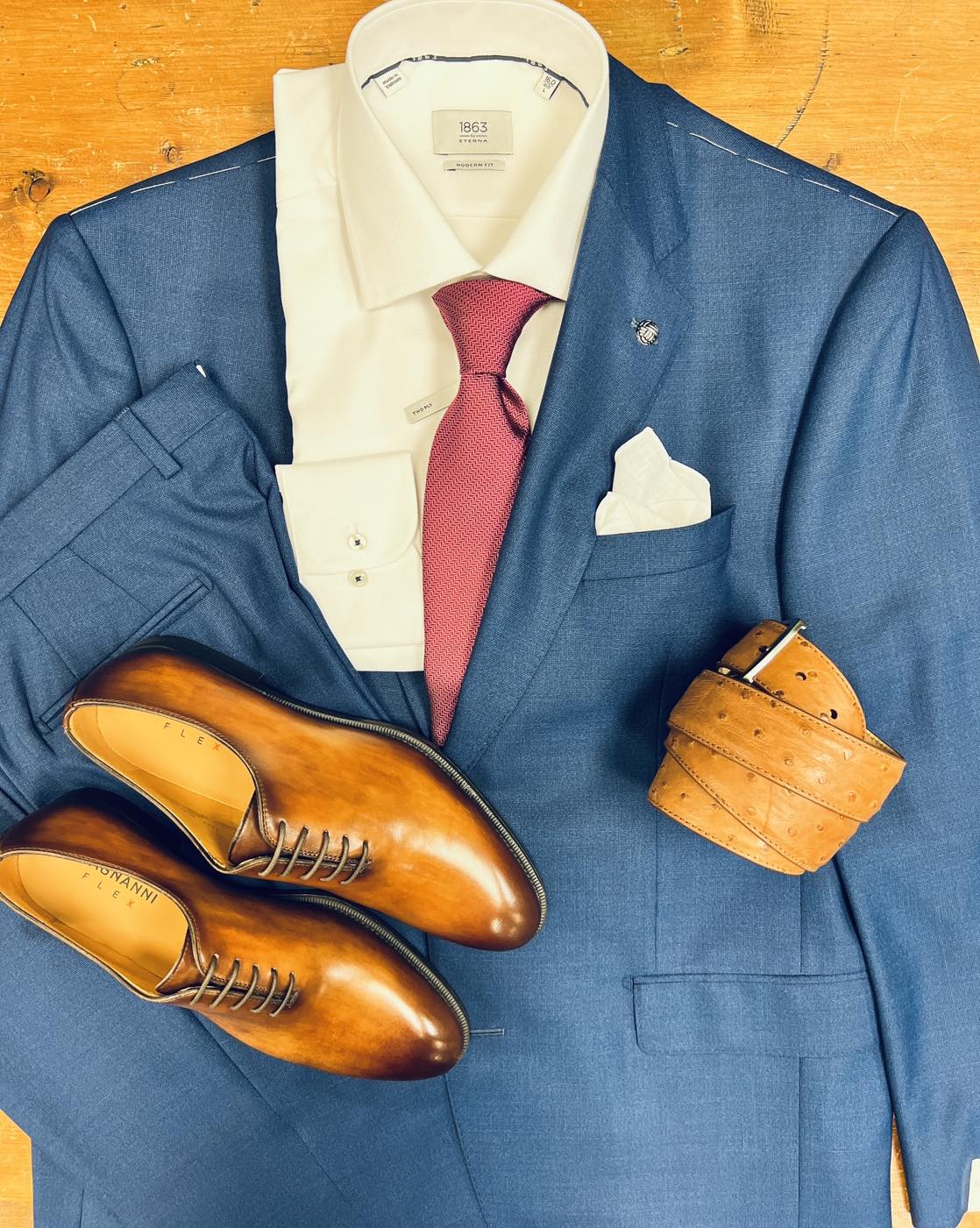 white dress shirt brown shoes A perfectly tailored suit and crisp shirt…classic for a reason Pant Color:Tan Dip Dye 4.11xia Red Maxi Dress Gown They pair well with