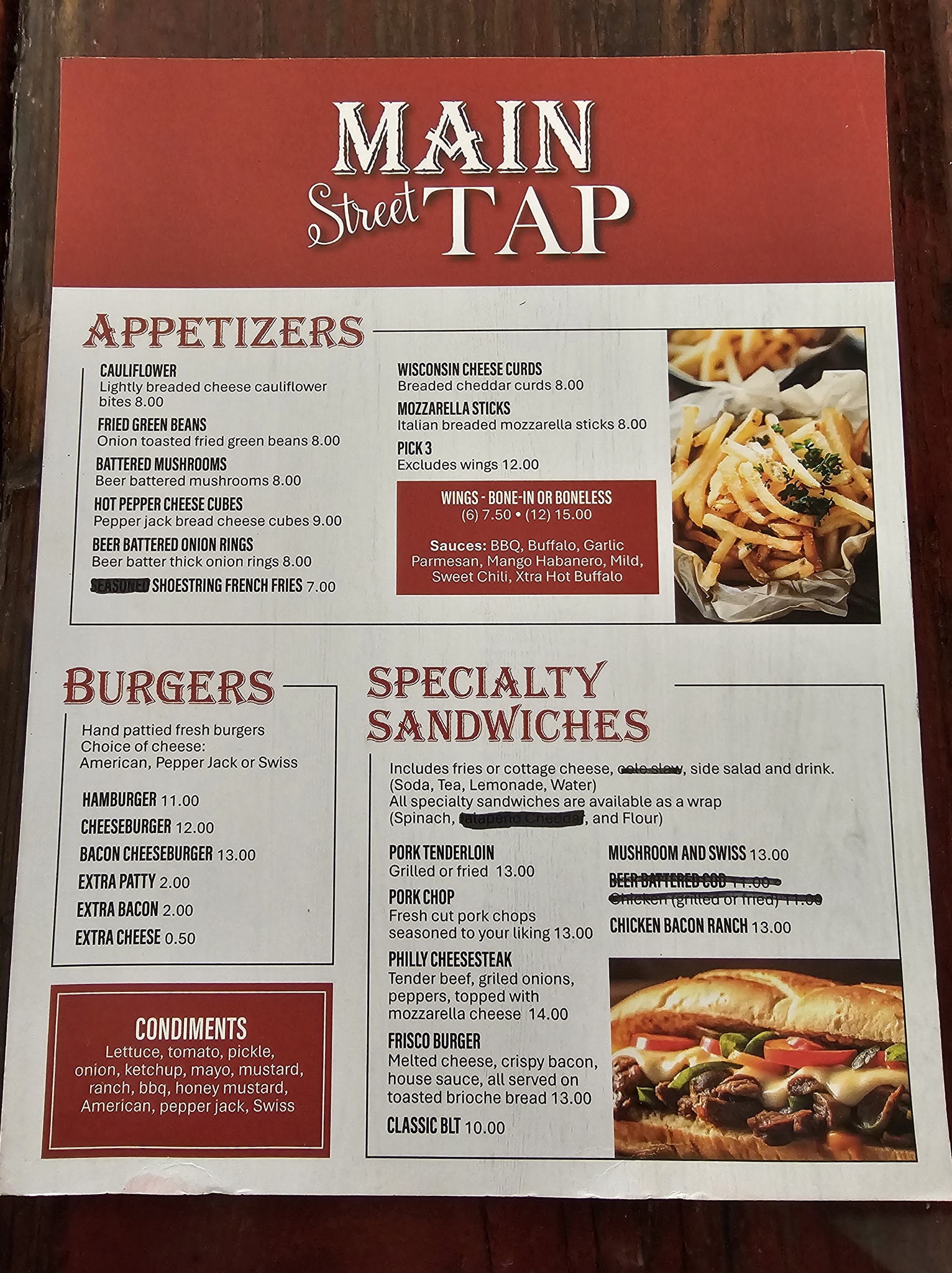 Main Street Tap - New Updated Menus | Facebook