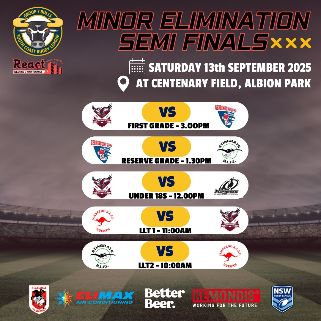 🚨MINOR ELIMINATION & MAJOR... - Group 7 Senior Rugby League | Facebook