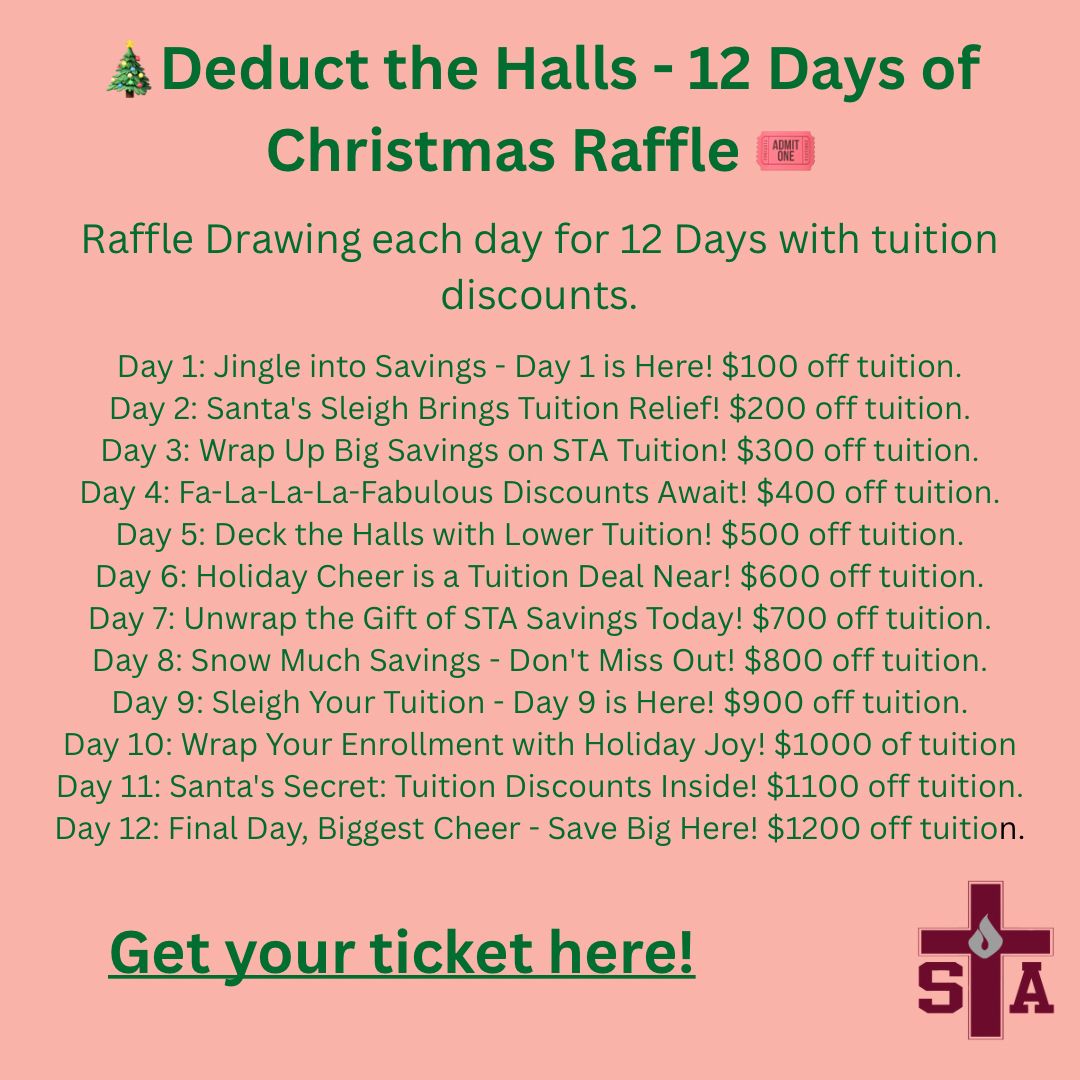 Saint - Deduct the Halls - 12 Days of Christmas Raffle! 🎄 Get ready to ...