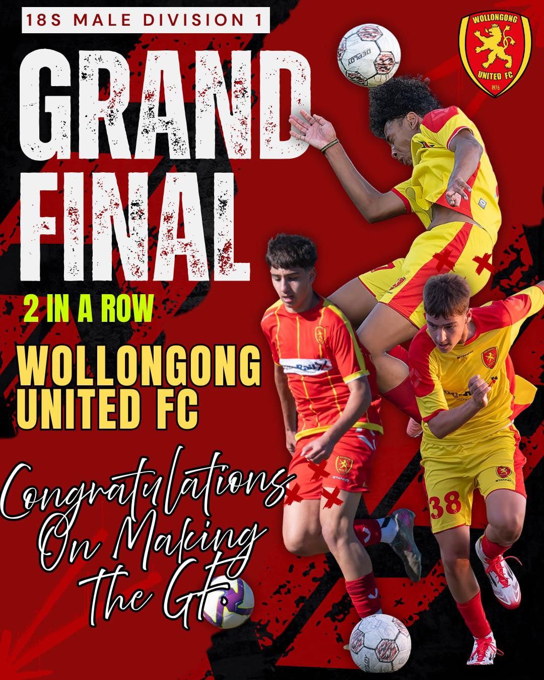 Wollongong - U18s GRAND FINAL 🔴🟡 After a dominant season, our 18s boys ...