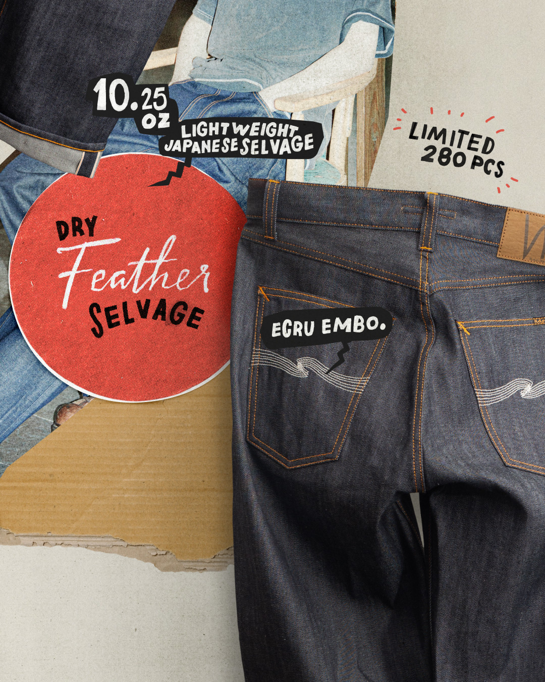 Nudie - Fearless Freddie in our Kaihara Selvage. Available online 