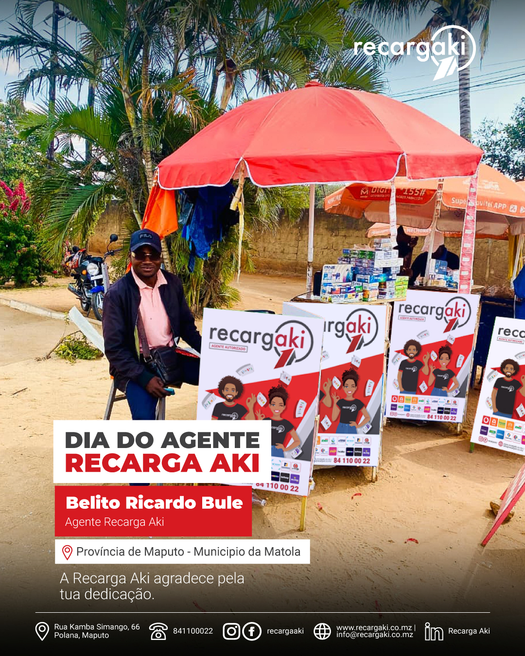 RecargaAki - 🎉 Hoje o destaque vai para o agente Belito Ricardo ...