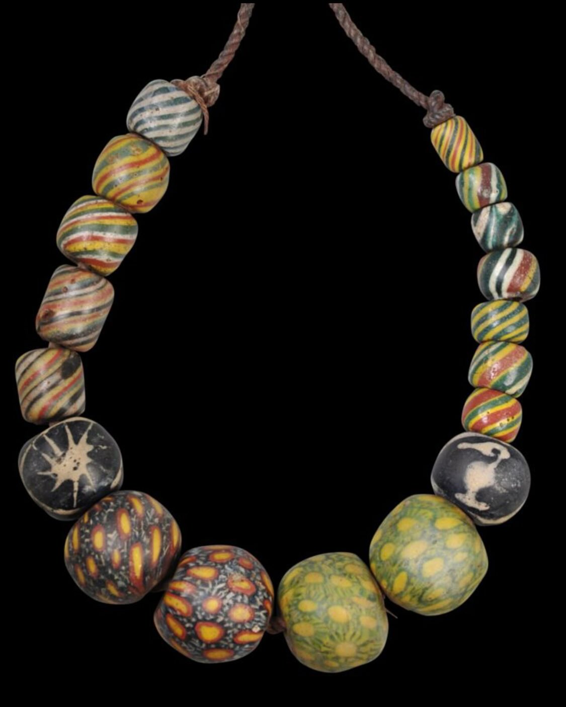 Ancient Indo-Pacific drawn glass beads