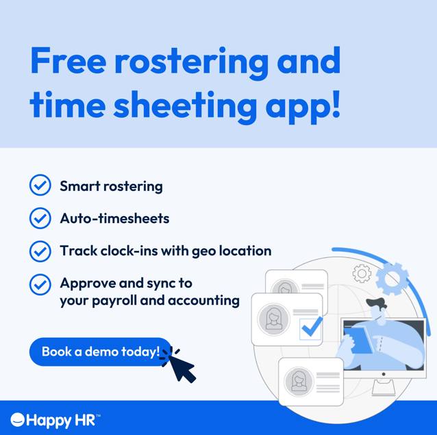 Happy - Free rostering and time sheeting app! -Smart rostering -Auto ...