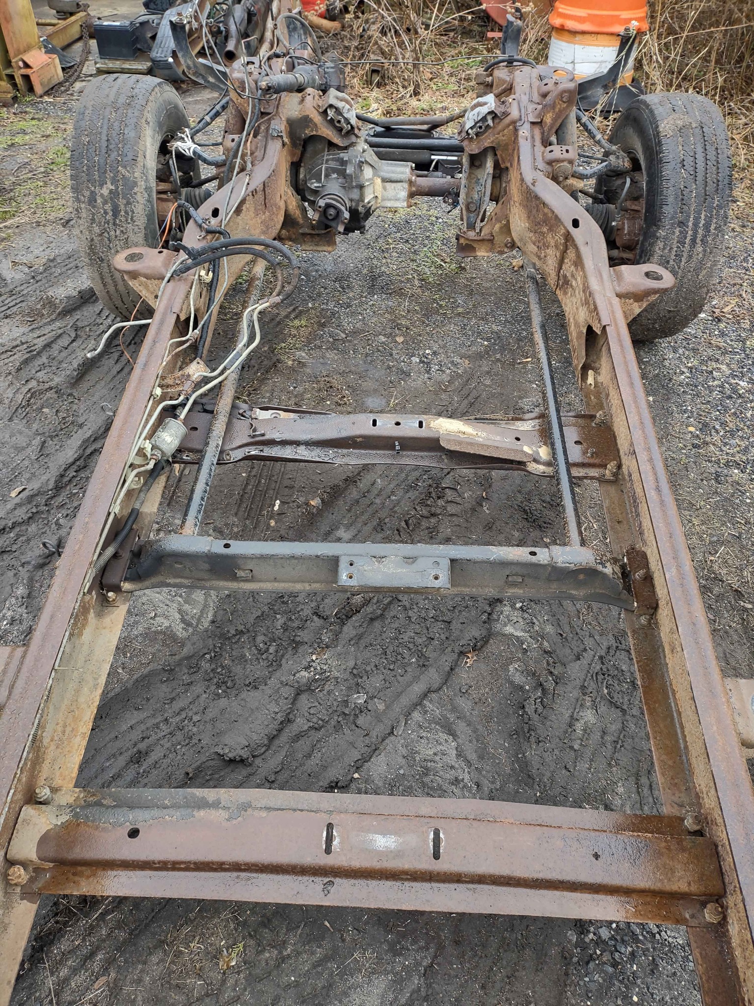 1996 k2500 cab and half 8 ft bed frame with front rear. No wheels - Car ...