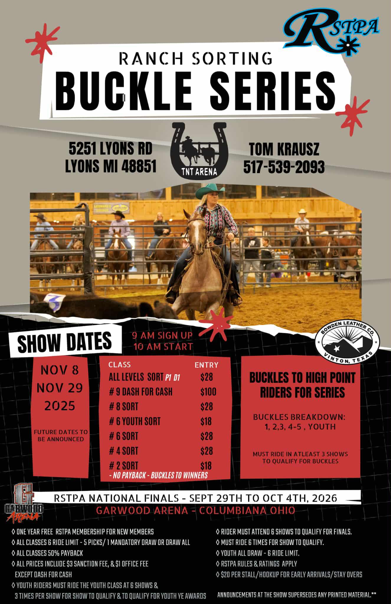 RSTPA - ♦️ SAVE THE DATES ♦️ TNT Arena Buckle Series is back for 2026 ...