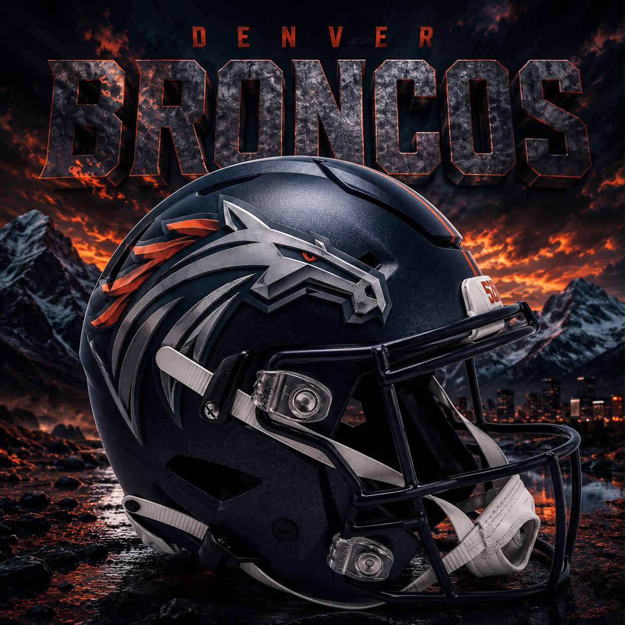 cool denver broncos football helmet image Foil Balloon, 21
